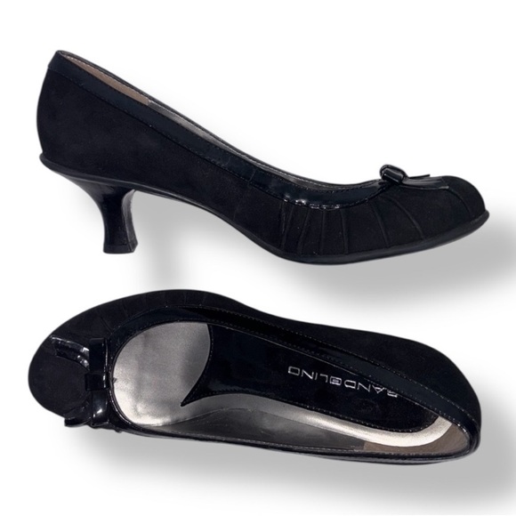 Black Dainty Bow Kitten Heels - Picture 3 of 16